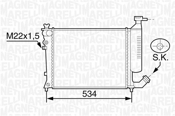 MAGNETI MARELLI radiatorius, variklio aušinimas 350213118900